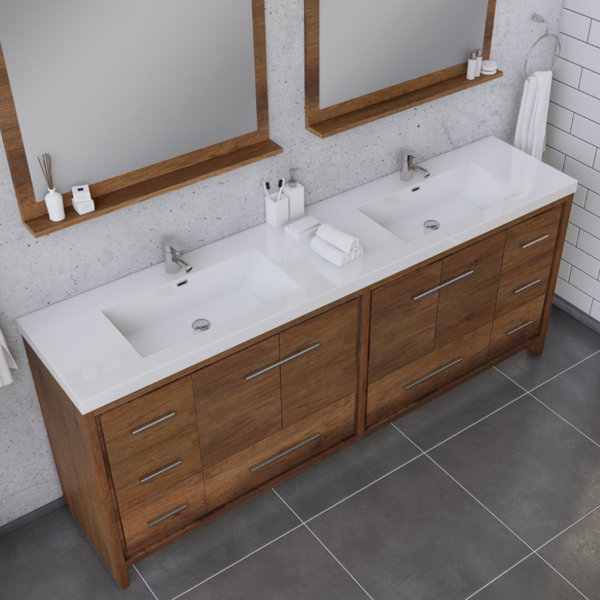 Latitude Run® Feike 84'' Freestanding Double Bathroom Vanity with